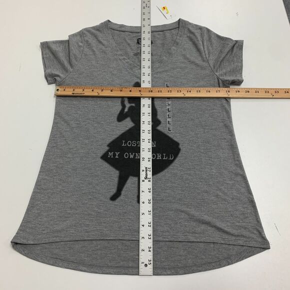 Disney Alice in Wonderland Shirt Women L Large V Neck Lost In My Own World Tee - Picture 7 of 11